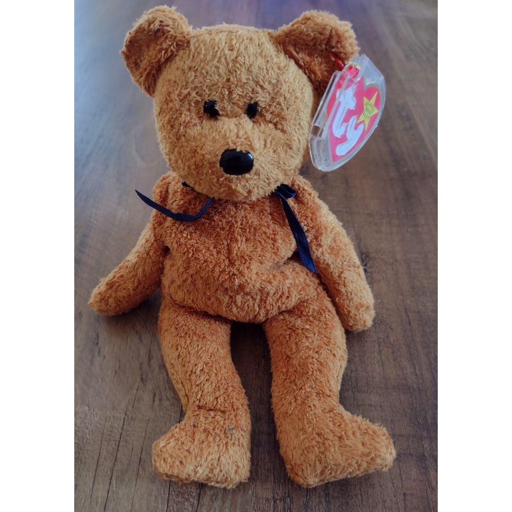 Ty "Fuzz" The Bear 1998 Beanie Baby-Mint Tag (W/Errors) & Tag Case-VTG/RETIRED